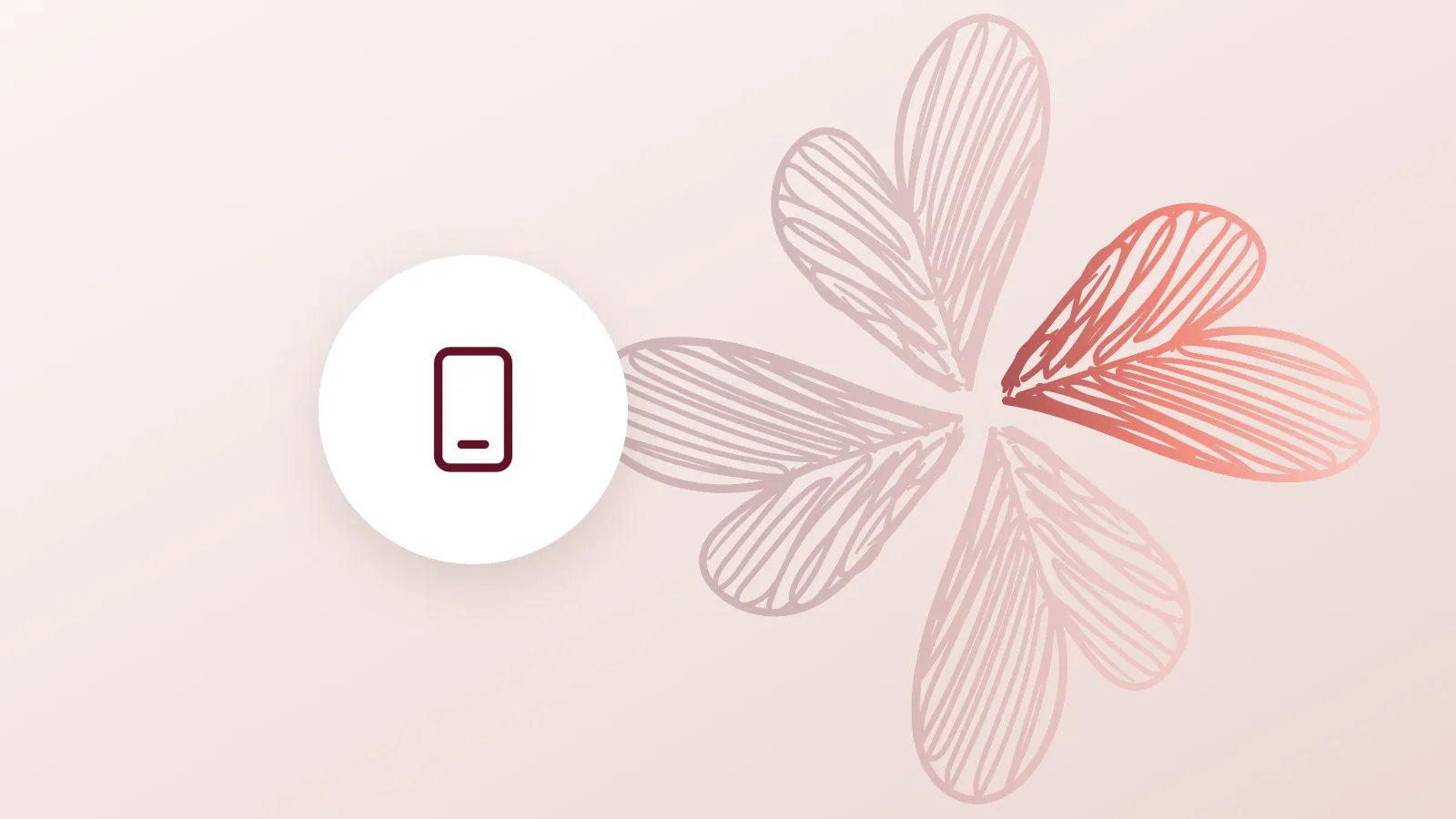 Grafik: Smartphone vor der Blume aus dem Praxislogo